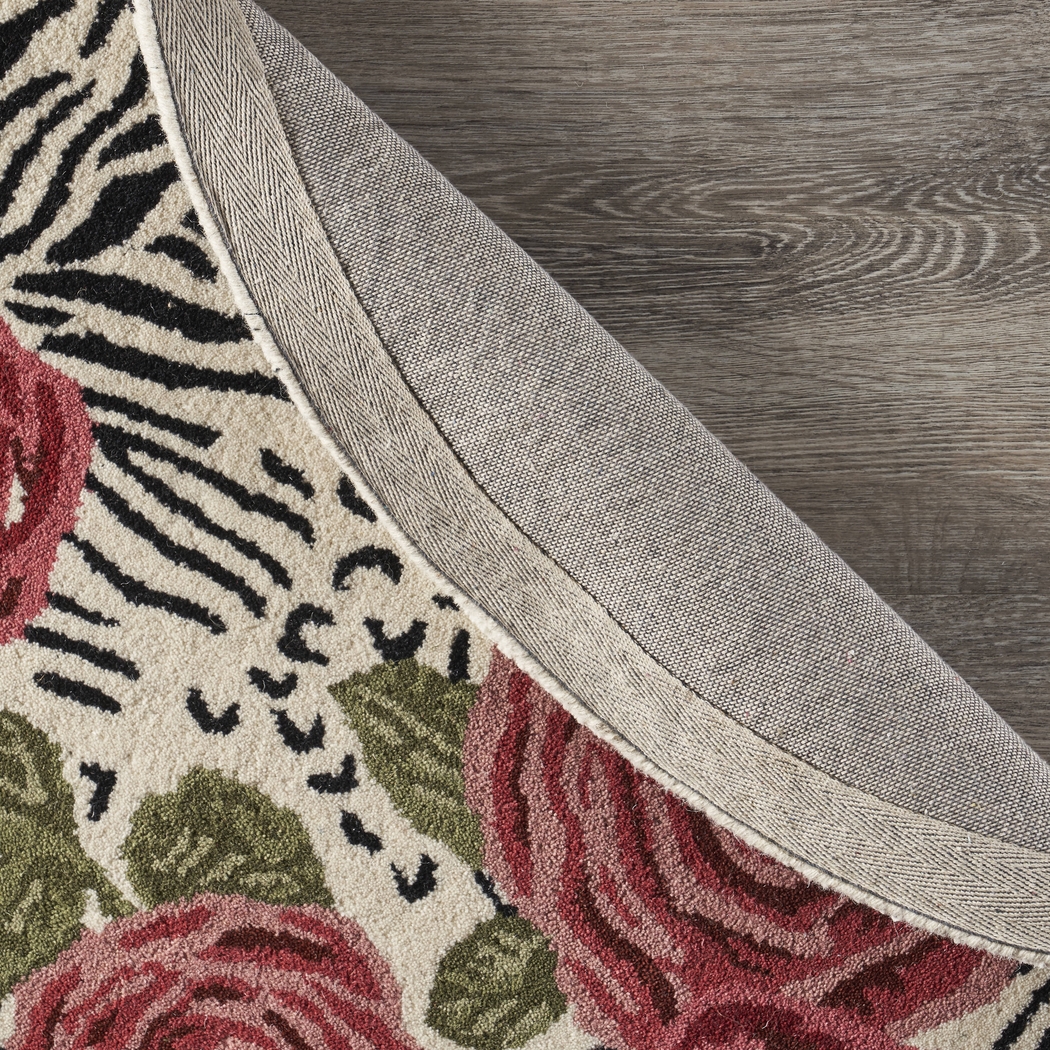 Leaflace Red 6' Round Rug - Thumbnail - Image 7