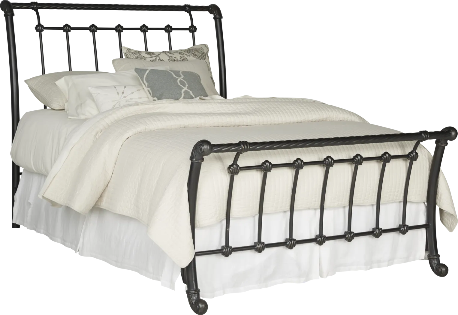 Leanna Black 3 Pc King Sleigh Bed - Thumbnail - Image 1