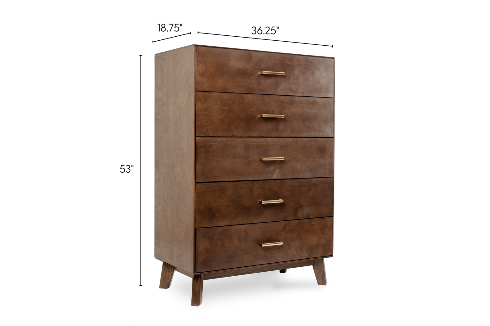Learitt Walnut 5-Drawer Chest - Thumbnail - Image 6