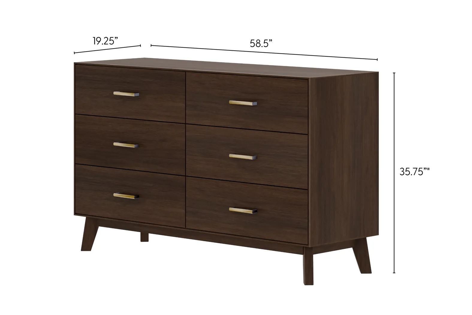 Learitt Walnut 6-Drawer Dresser - Thumbnail - Image 7