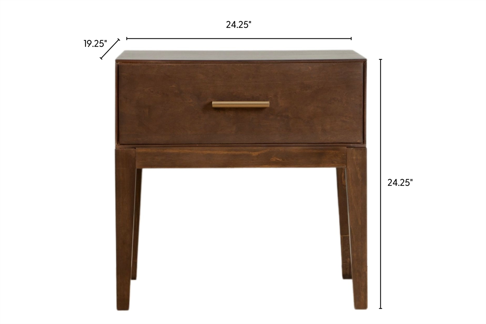 Learitt Walnut 1-Drawer Nightstand - Thumbnail - Image 9