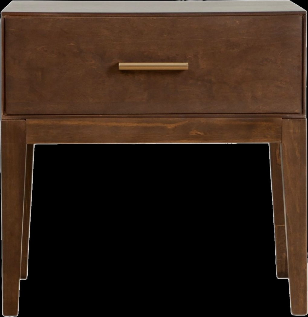 Learitt Walnut 1-Drawer Nightstand - Thumbnail - Image 1