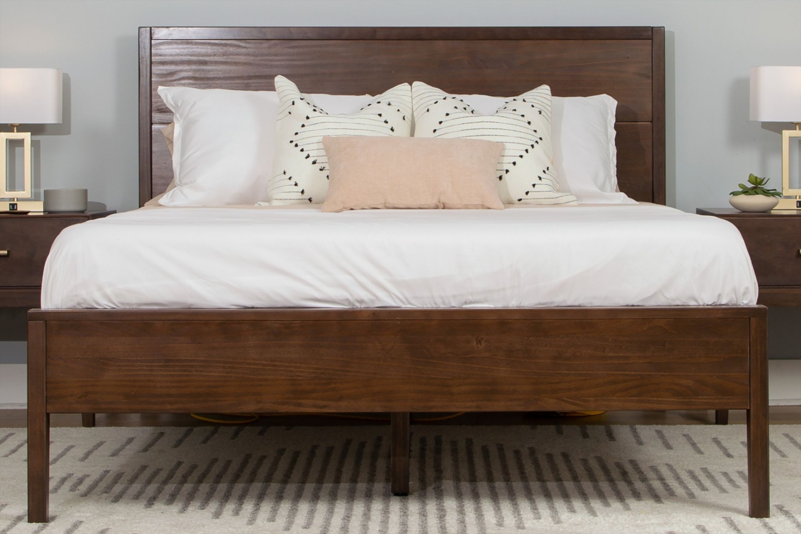 Learitt Walnut Queen Platform Bed - Thumbnail - Image 4