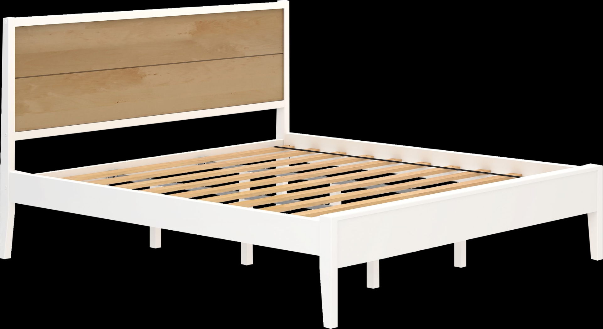 Learitt White Natural King Platform Bed - Thumbnail - Image 1