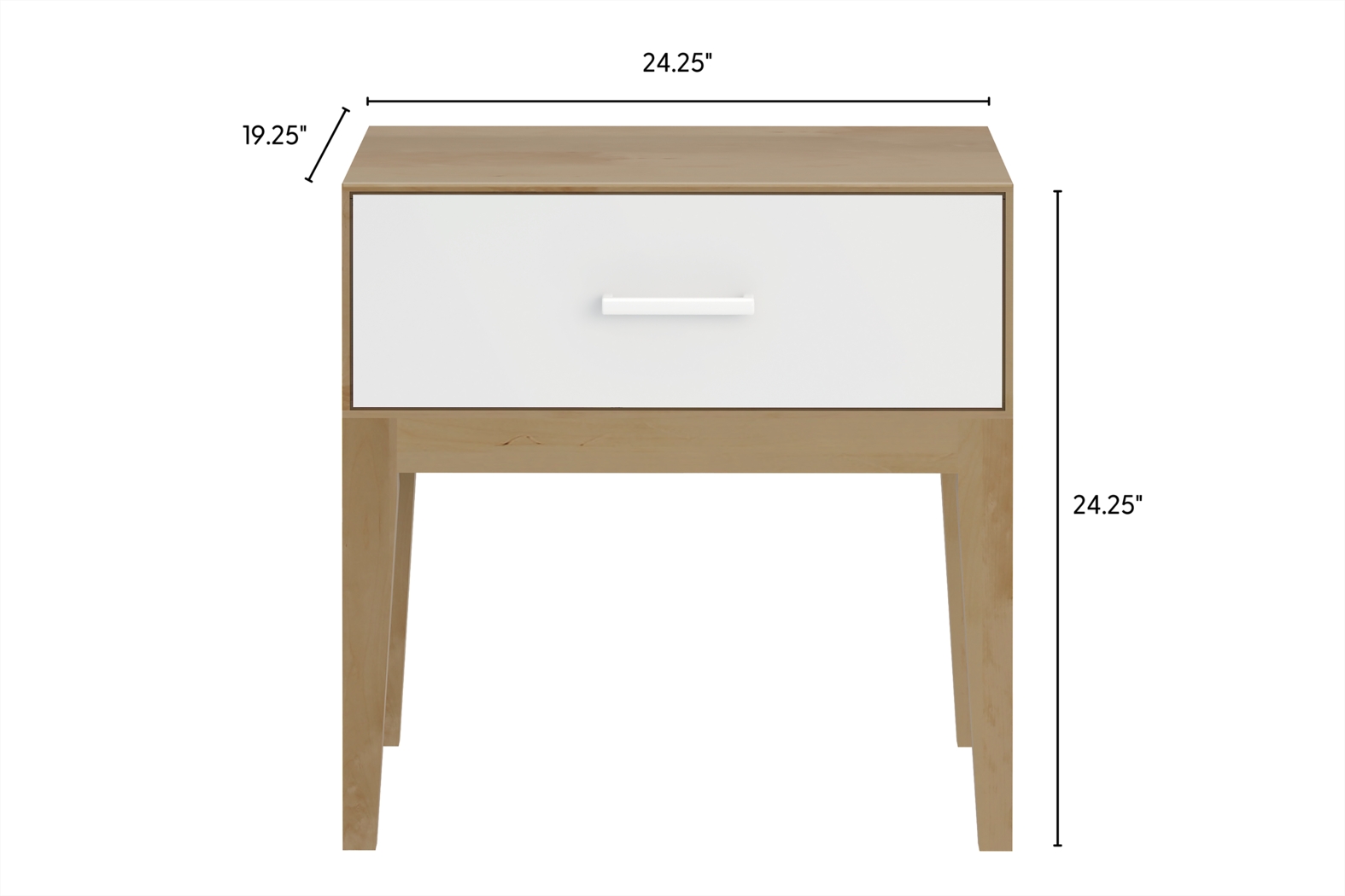 Learitt White 1-Drawer Natural Nightstand - Thumbnail - Image 6