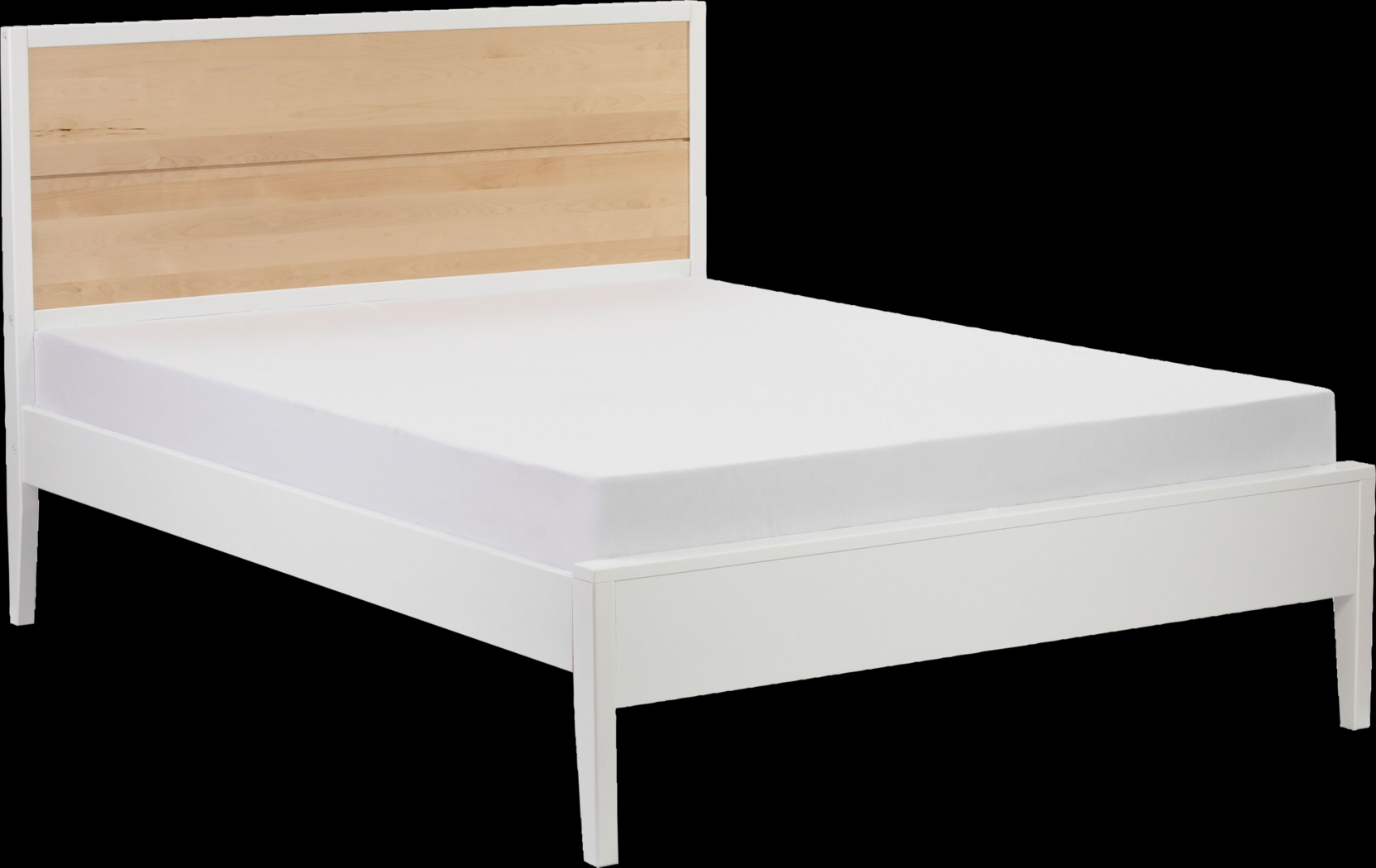 Learitt White Natural Queen Platform Bed - Thumbnail - Image 1