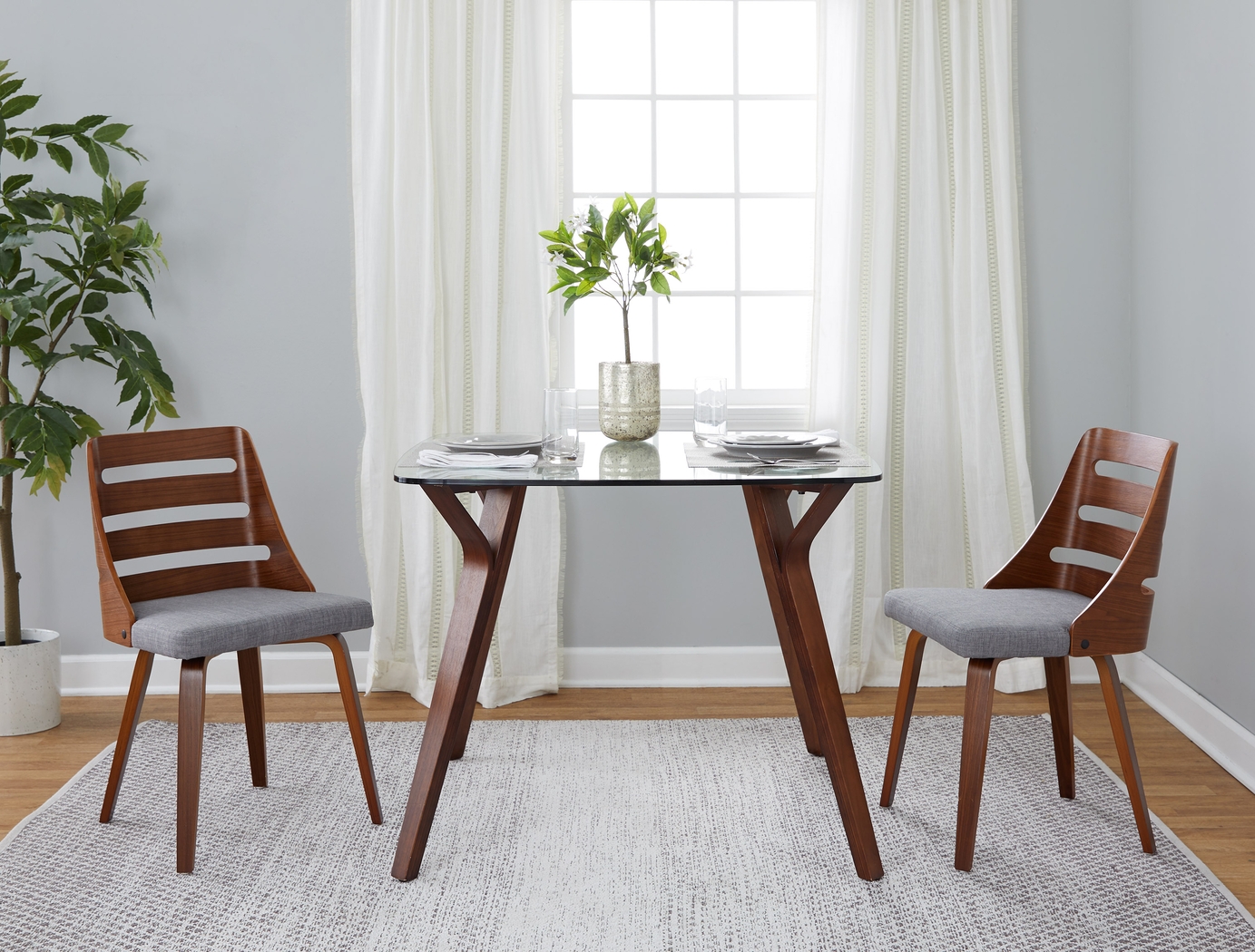 Leaway II Gray Side Chair, Set of 2 - Thumbnail - Image 3