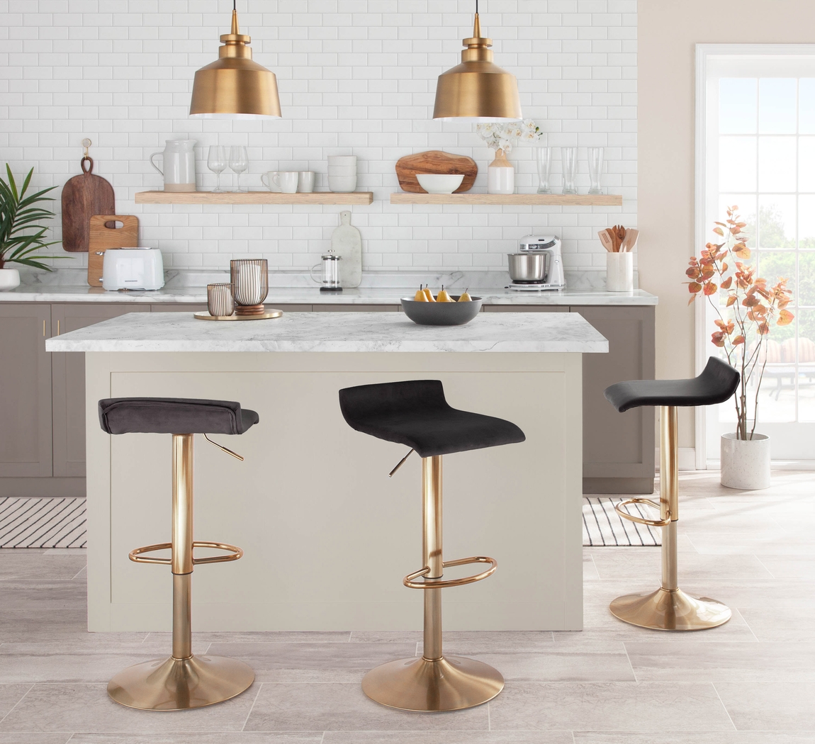 Lebato Black Adjustable Barstool, Set of 2 - Thumbnail - Image 4