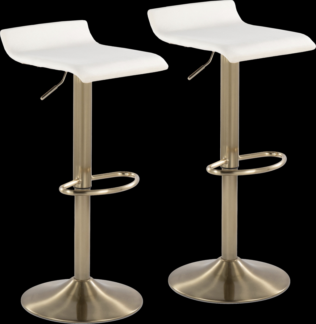 Lebato Cream Adjustable Barstool, Set of 2 - Thumbnail - Image 1