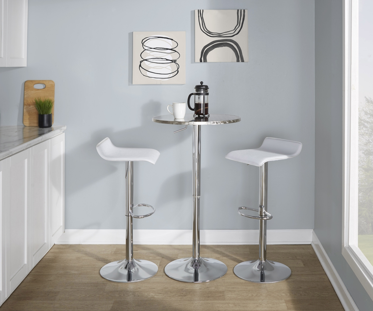 Lebato II White Adjustable 3 Pc Bar Set - Thumbnail - Image 3