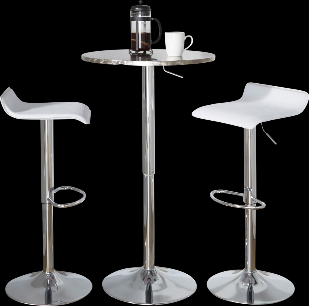 Lebato II White Adjustable 3 Pc Bar Set - Thumbnail - Image 4