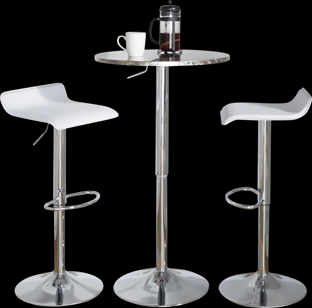 Lebato II White Adjustable 3 Pc Bar Set - Thumbnail - Image 1