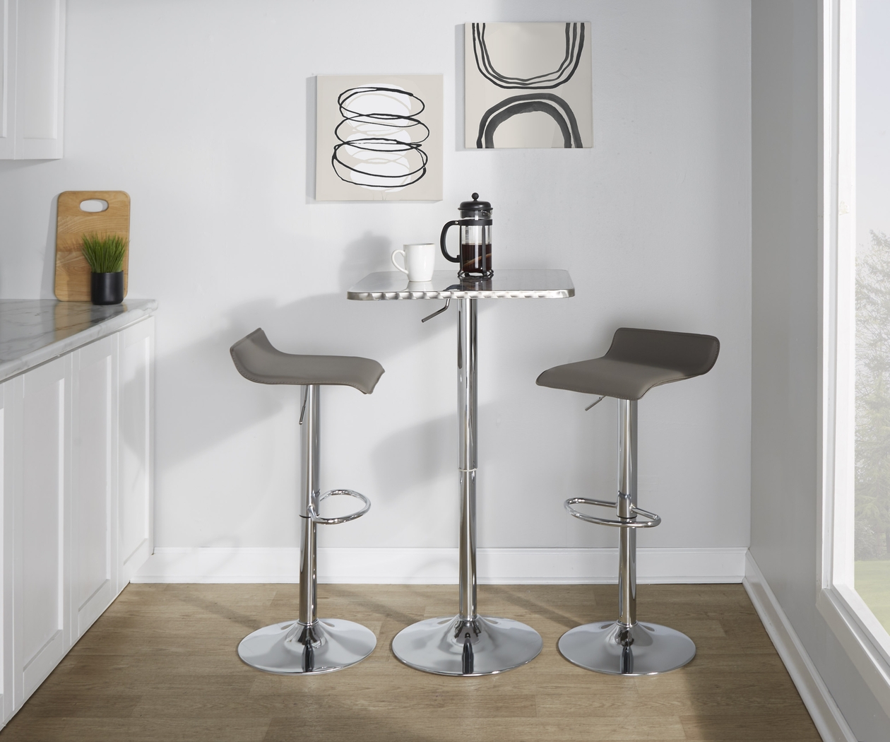 Lebato III Gray Adjustable 3 Pc Bar Set - Thumbnail - Image 2