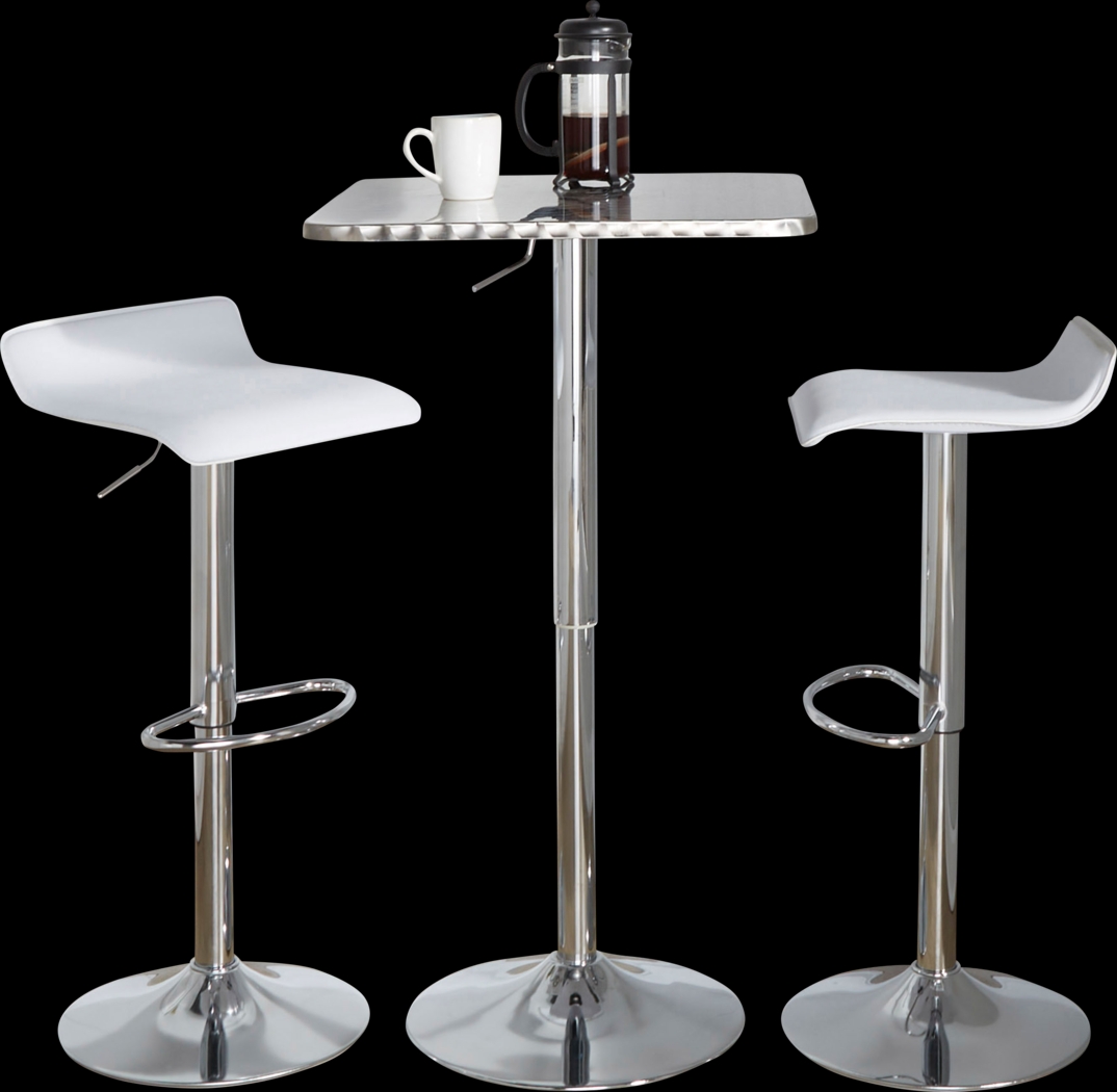 Lebato III White Adjustable 3 Pc Bar Set - Thumbnail - Image 1