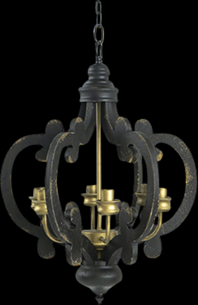 Leda Post Black Chandelier - Thumbnail - Image 1