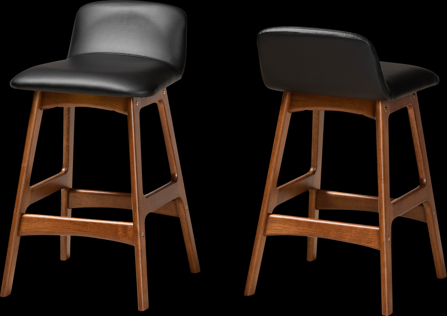 Ledford Black Counter Height Stool, Set of 2 - Thumbnail - Image 1