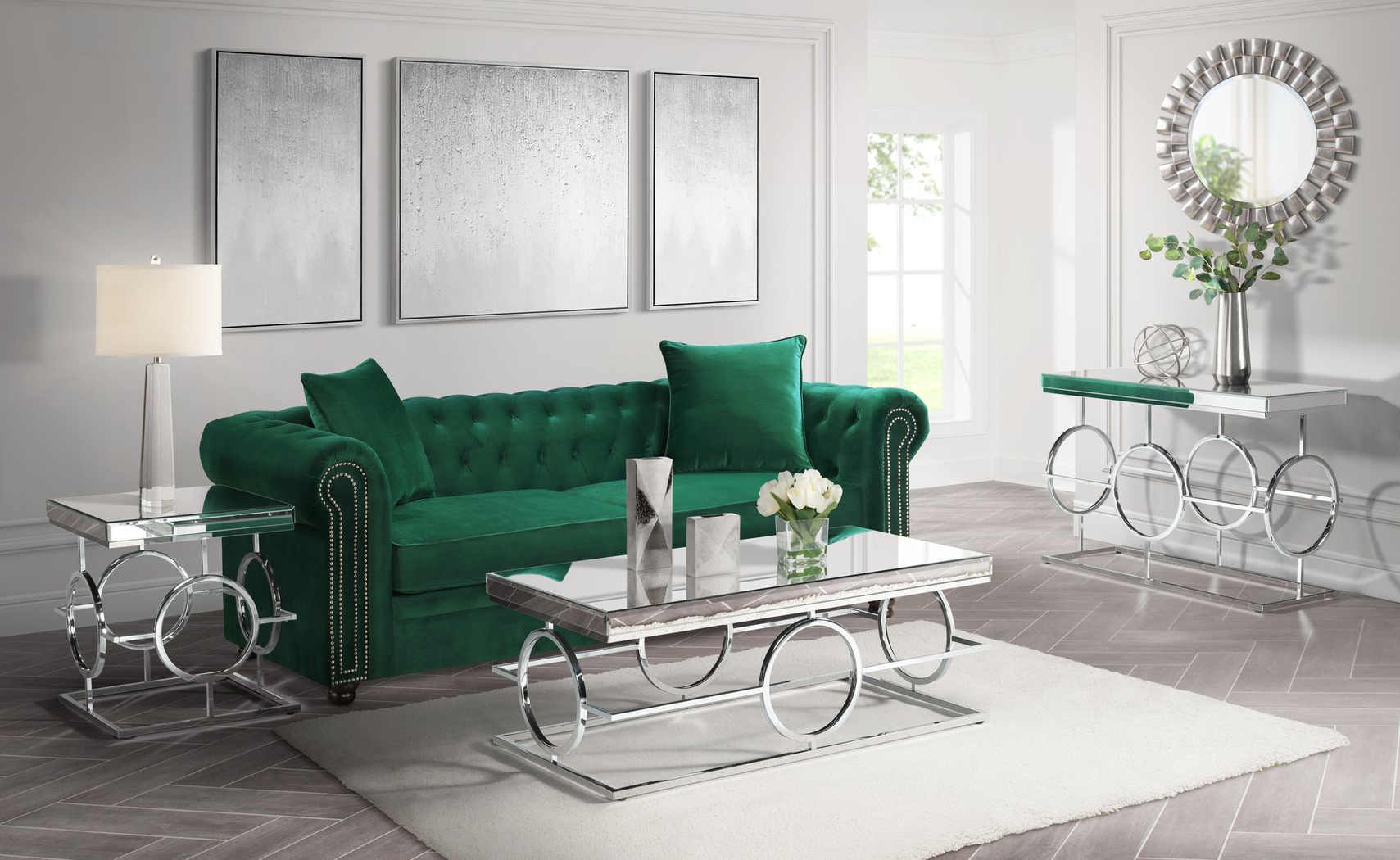 Ledieu Chrome Sofa Table - Thumbnail - Image 2