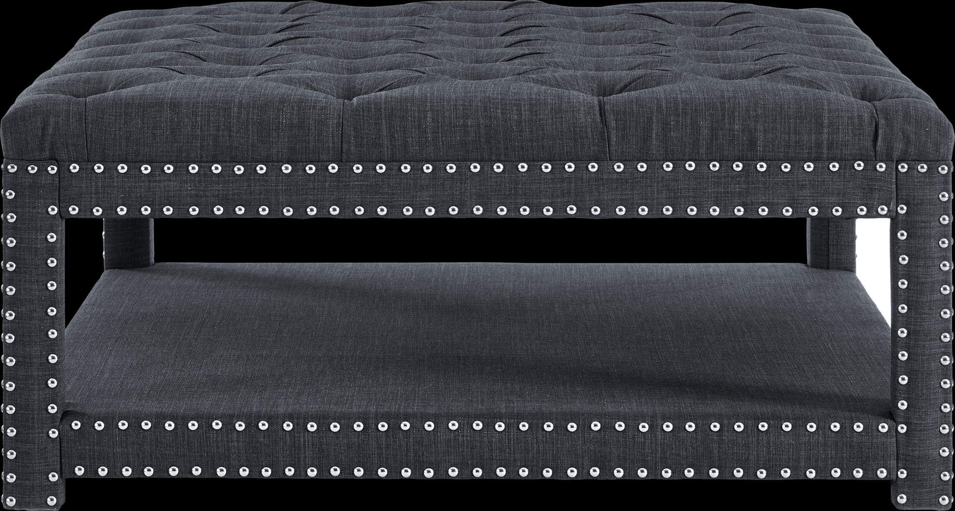 Leeflore Charcoal Cocktail Ottoman - Thumbnail - Image 2