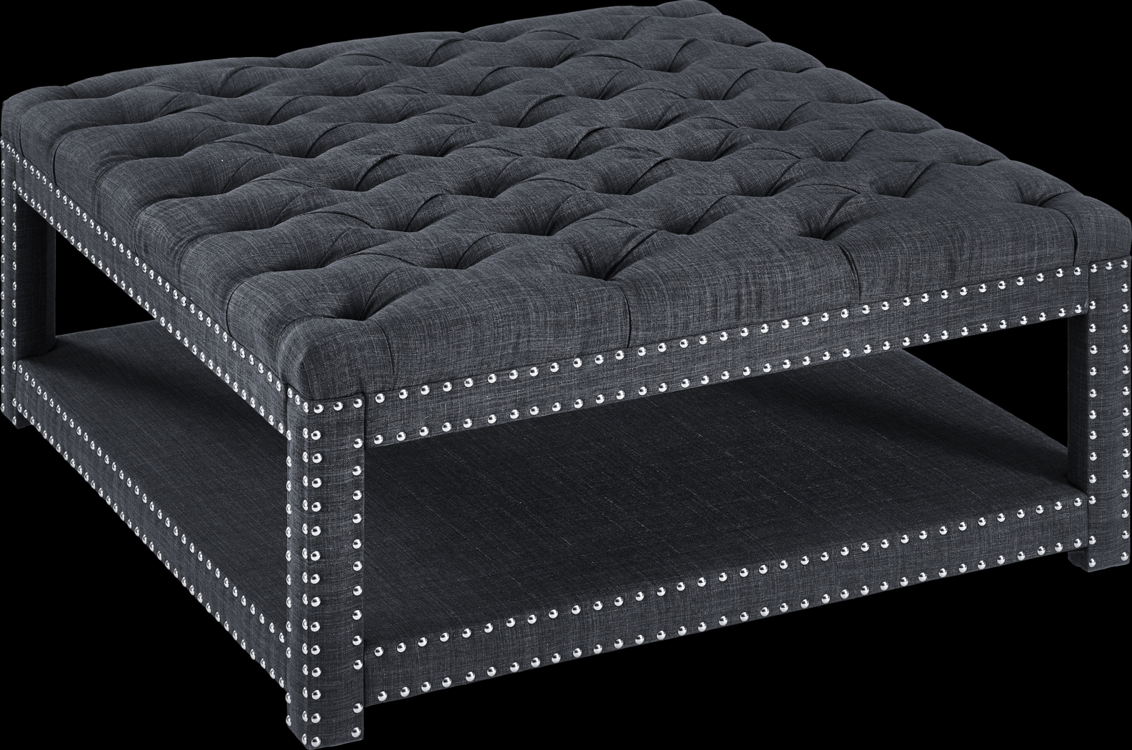 Leeflore Charcoal Cocktail Ottoman - Thumbnail - Image 3