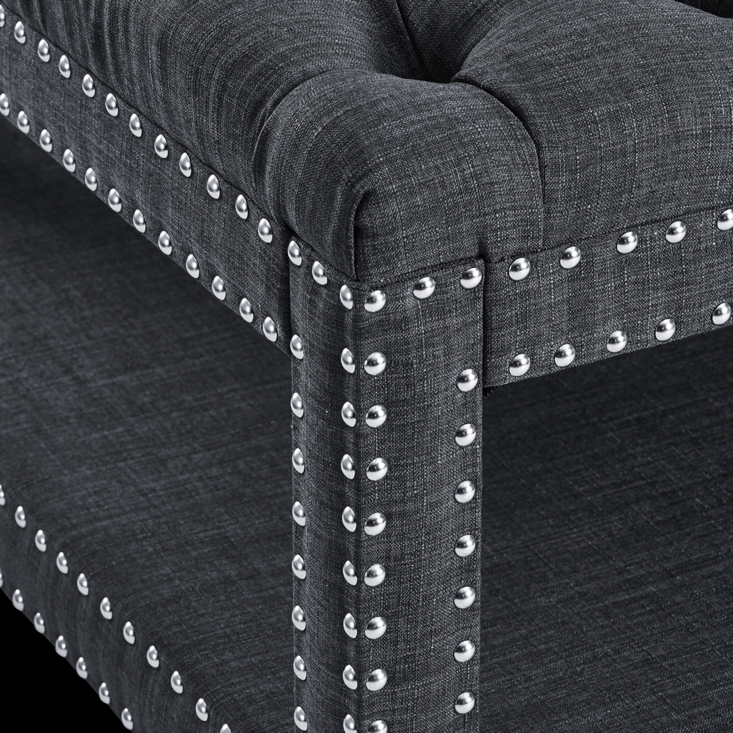 Leeflore Charcoal Cocktail Ottoman - Thumbnail - Image 4