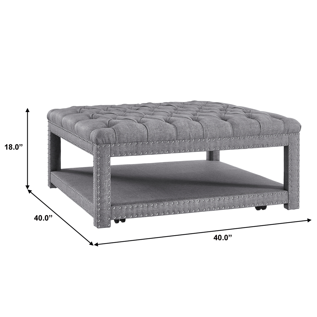 Leeflore Gray Cocktail Ottoman - Thumbnail - Image 6