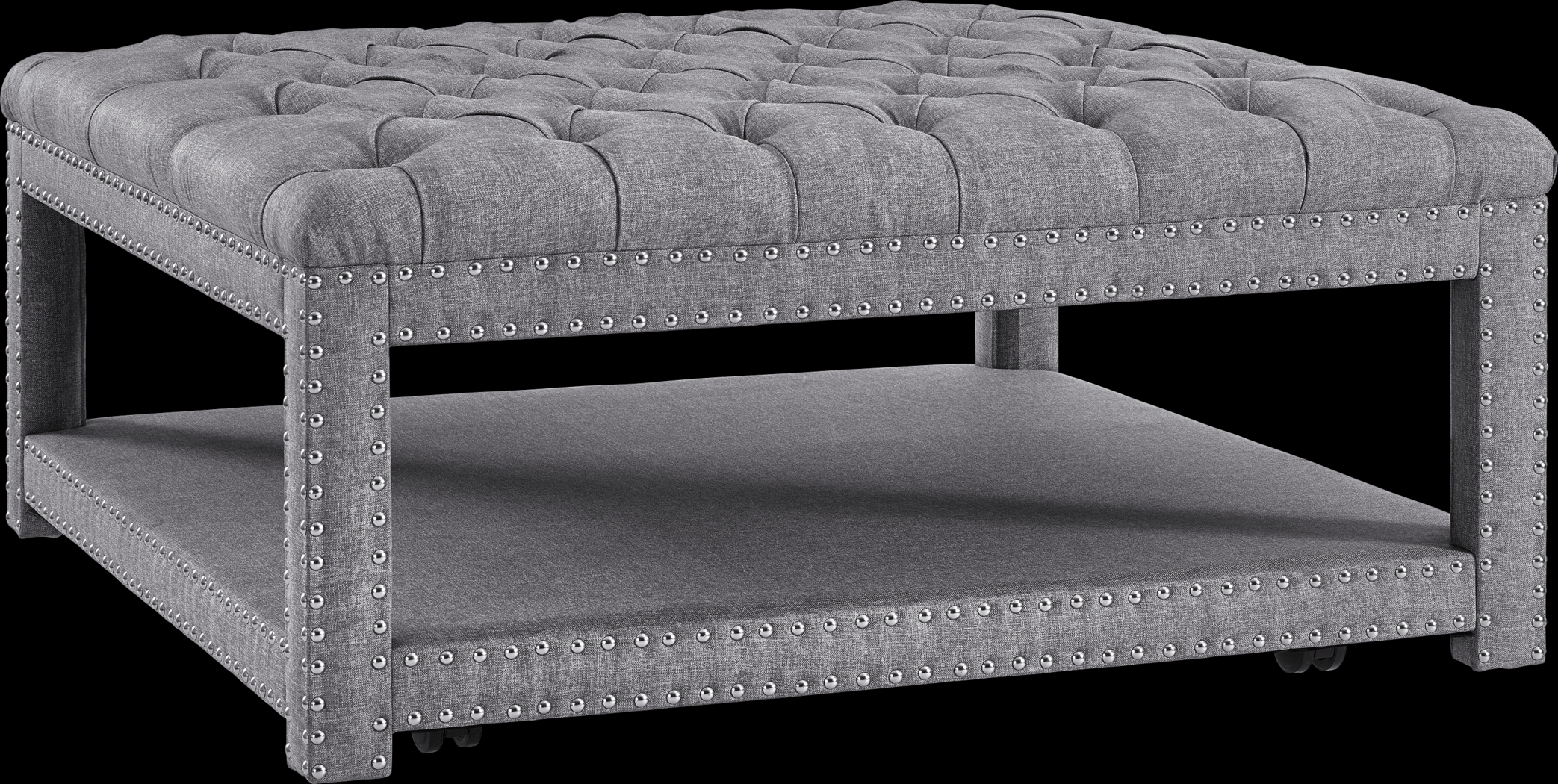 Leeflore Gray Cocktail Ottoman - Thumbnail - Image 1