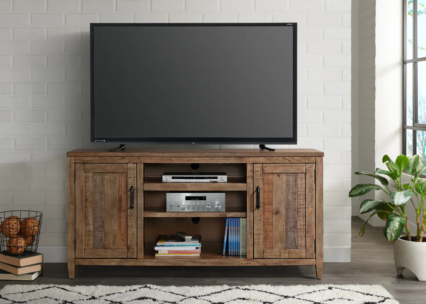 Leewood Brown 65 in. Console - Thumbnail - Image 7