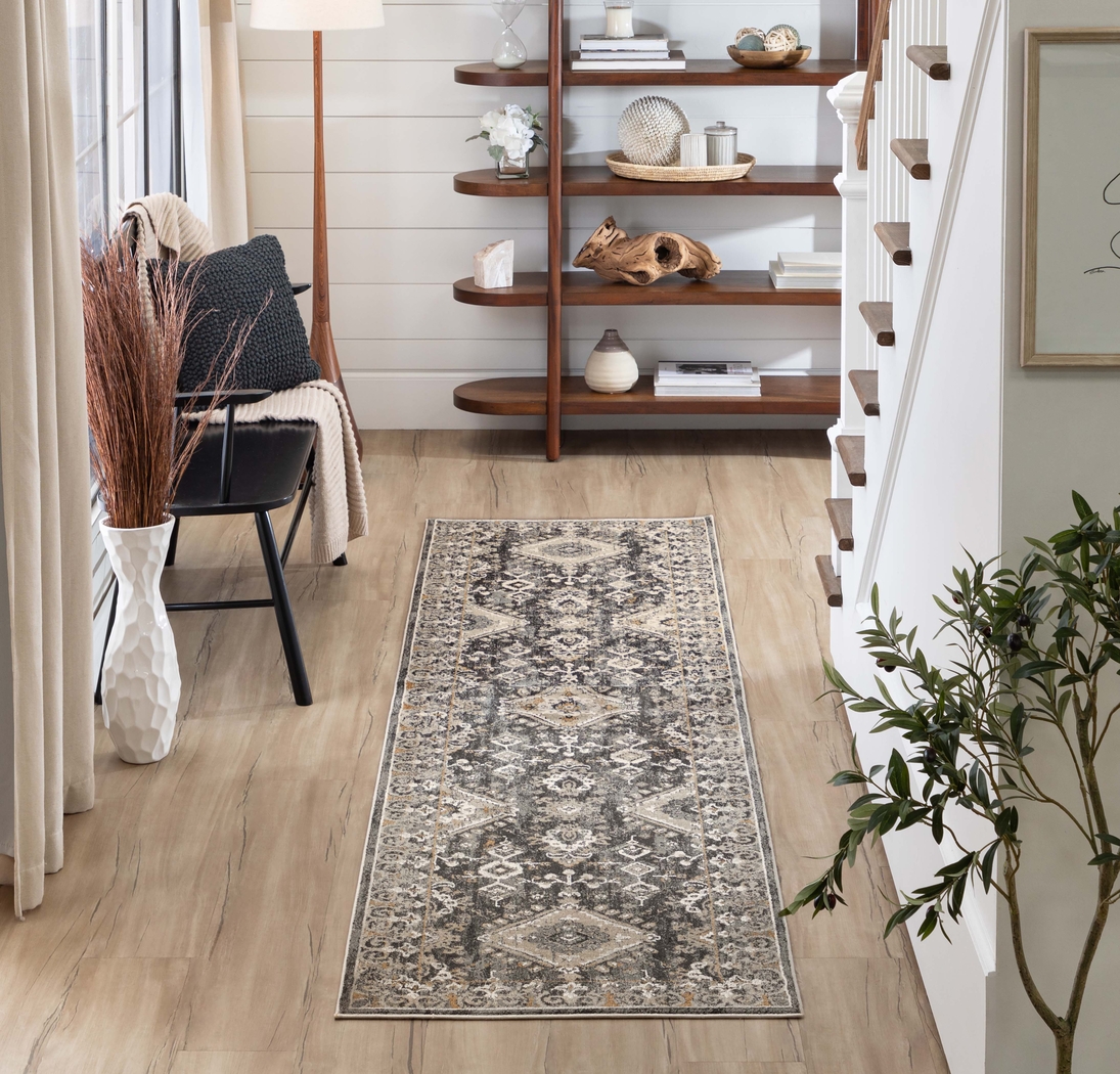 Leeworth Charcoal 2'6 x 10' Runner Rug - Thumbnail - Image 2