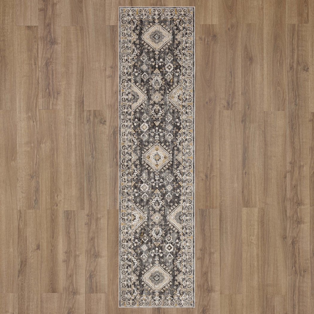 Leeworth Charcoal 2'6 x 10' Runner Rug - Thumbnail - Image 3