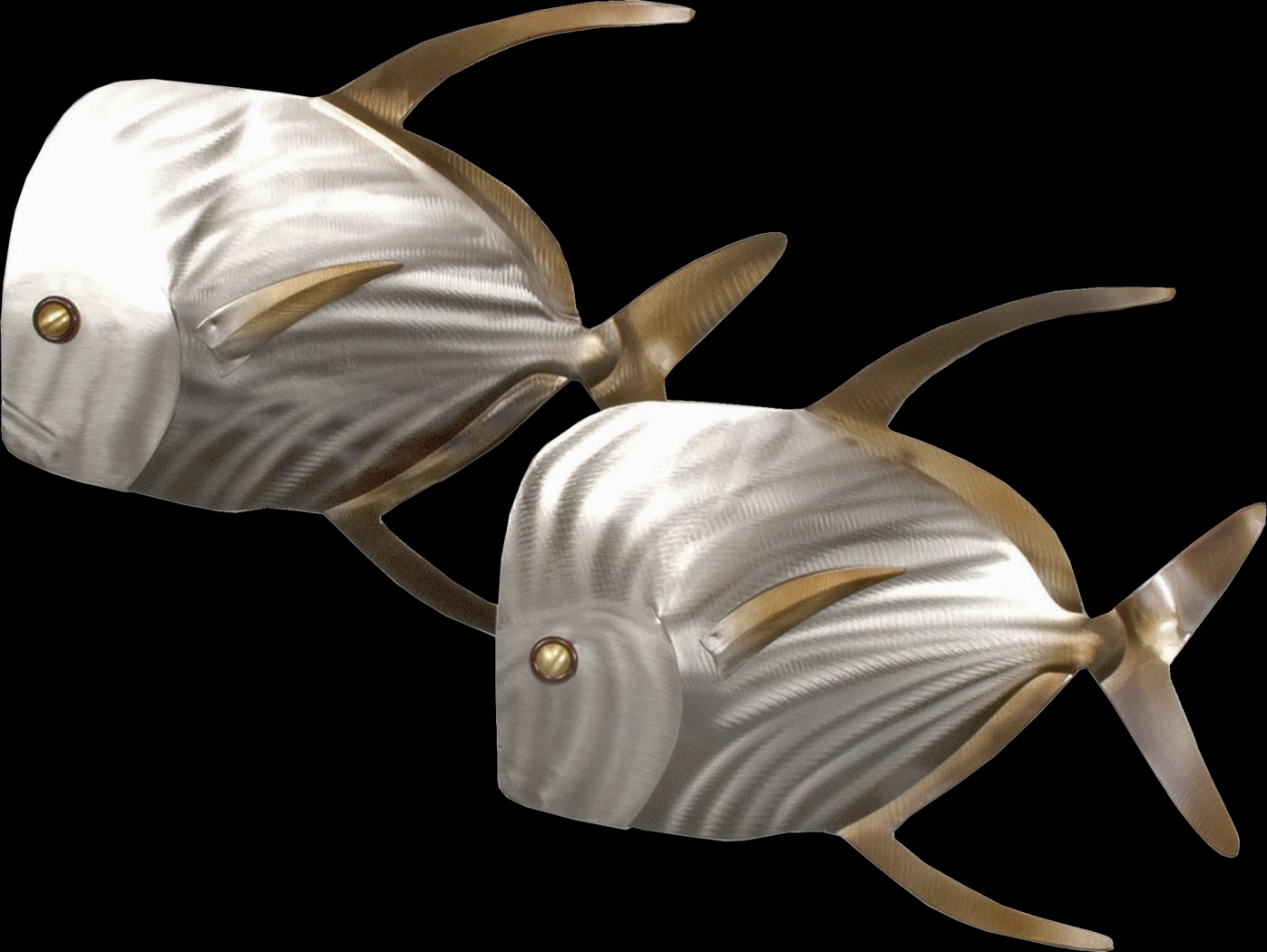 Left Lookdown Fish Silver Outdoor Wall Art - Thumbnail - Image 1