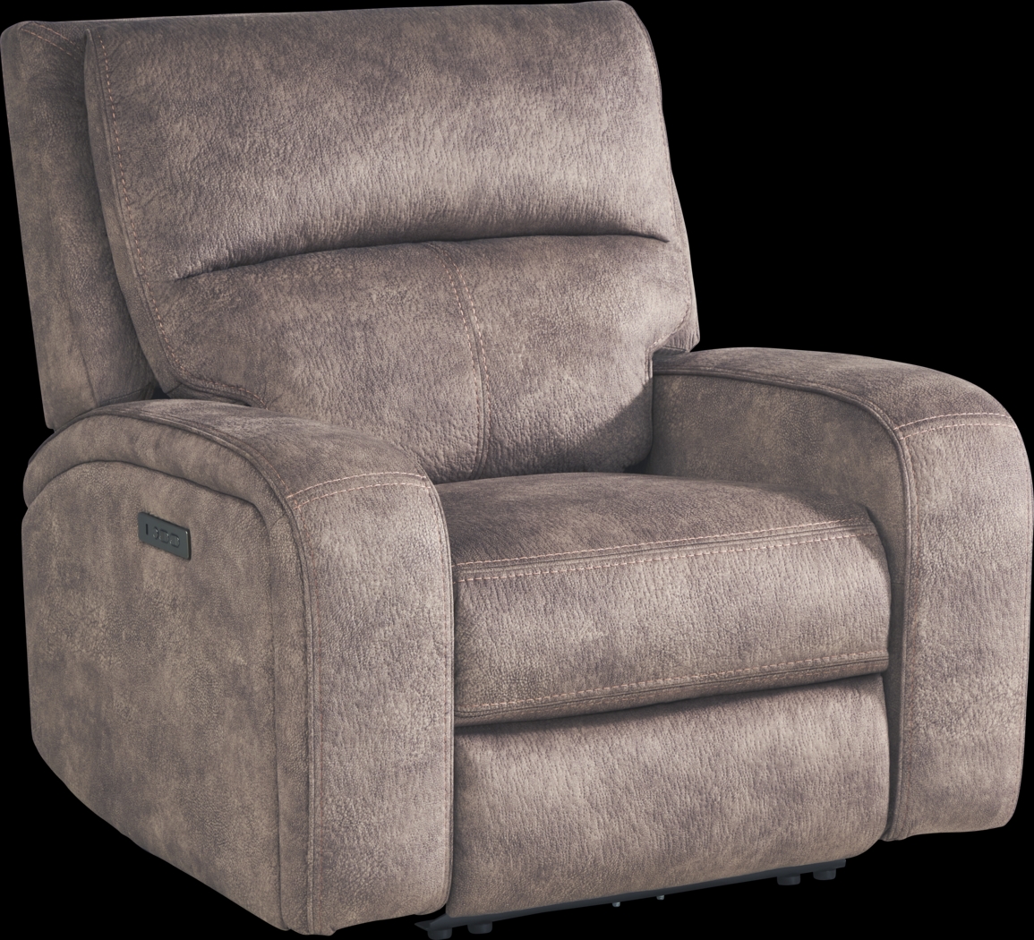 Leighton Brown Dual Power Recliner - Thumbnail - Image 1