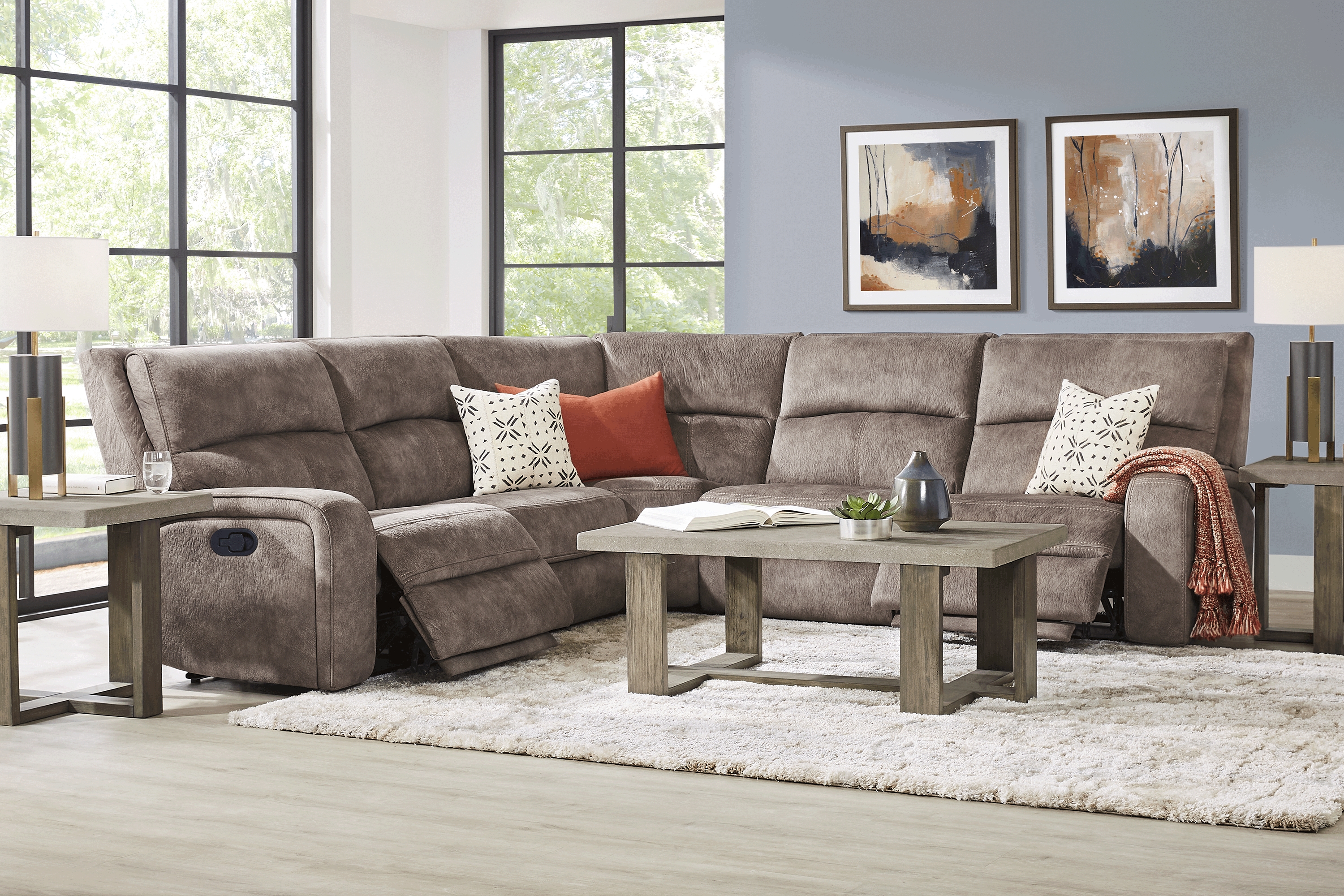 Leighton Brown 5 Pc Reclining Sectional - Thumbnail - Image 2