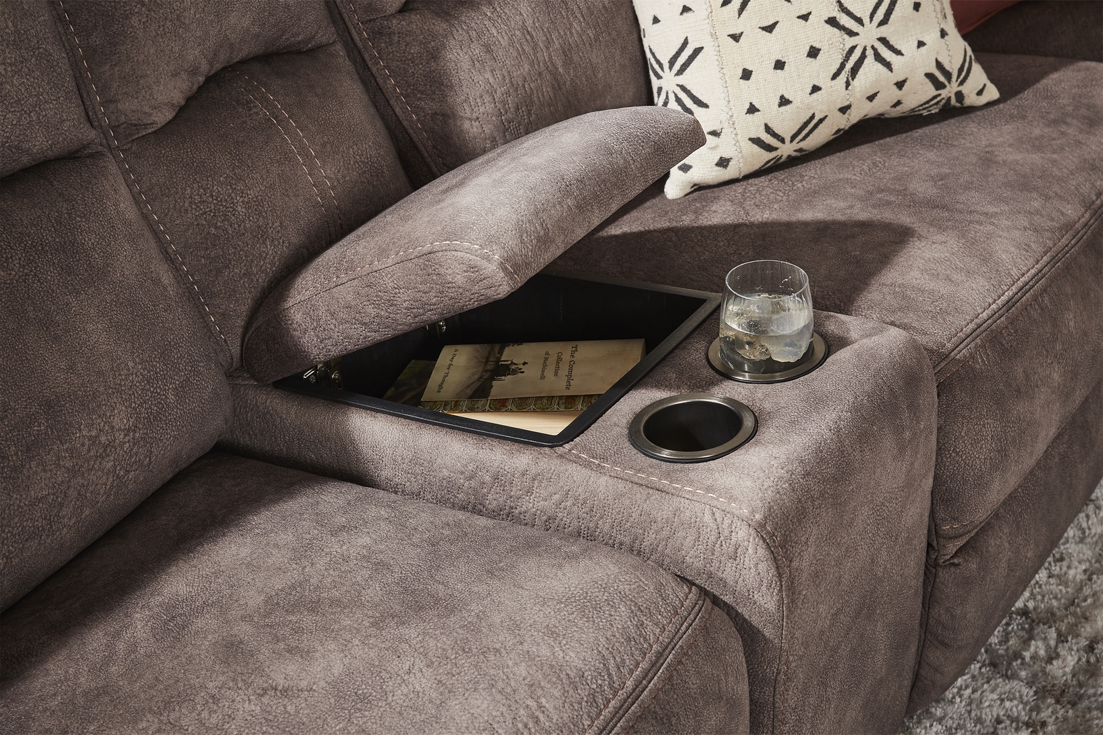 Leighton Brown 10 Pc Reclining Sectional Living Room - Thumbnail - Image 3