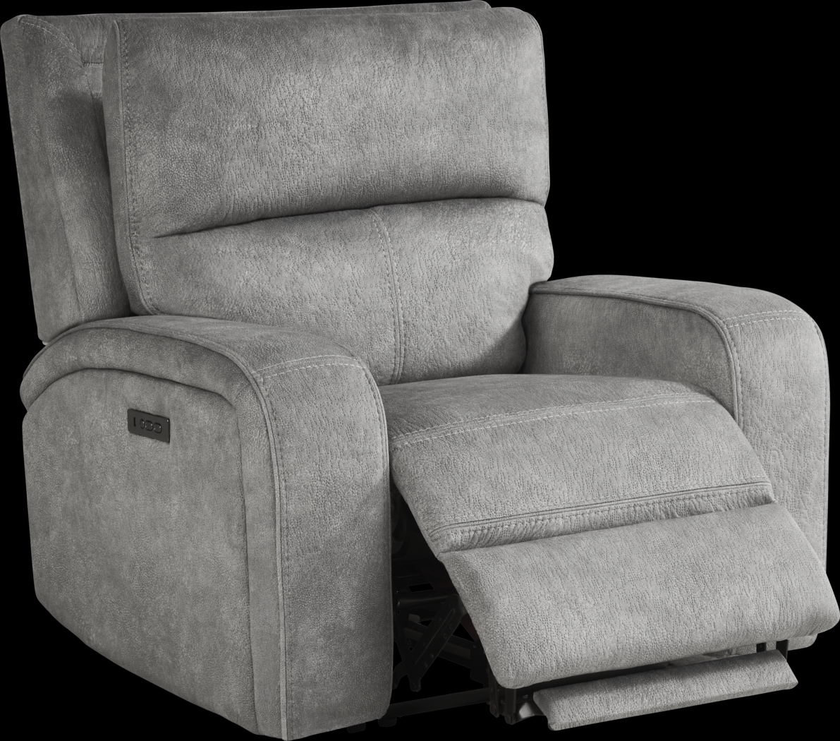 Leighton Gray Dual Power Recliner - Thumbnail - Image 2
