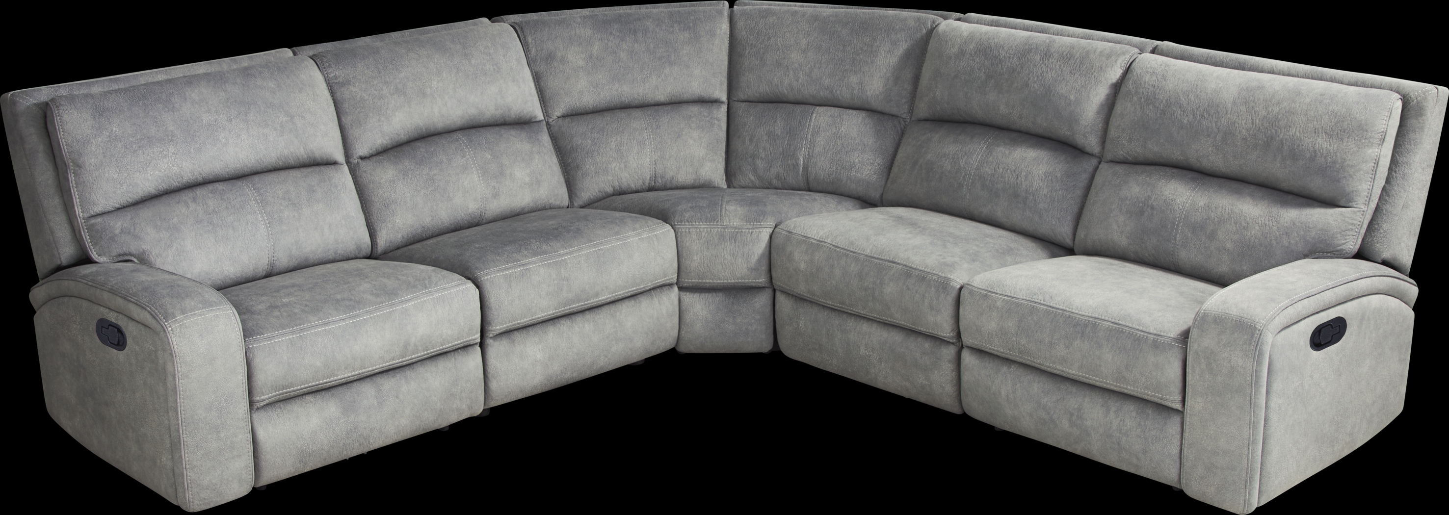 Leighton Gray 5 Pc Reclining Sectional - Thumbnail - Image 1