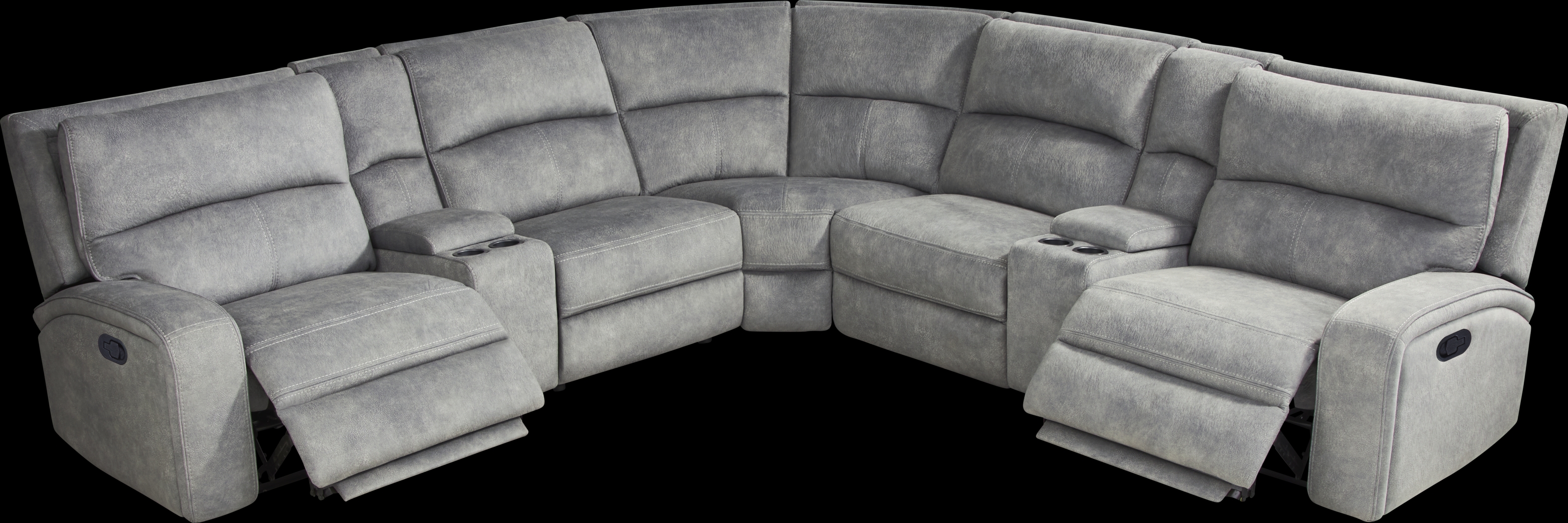 Leighton Gray 7 Pc Reclining Sectional - Thumbnail - Image 1