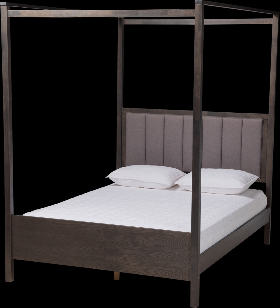Lelane Gray King Canopy Bed - Thumbnail - Image 1