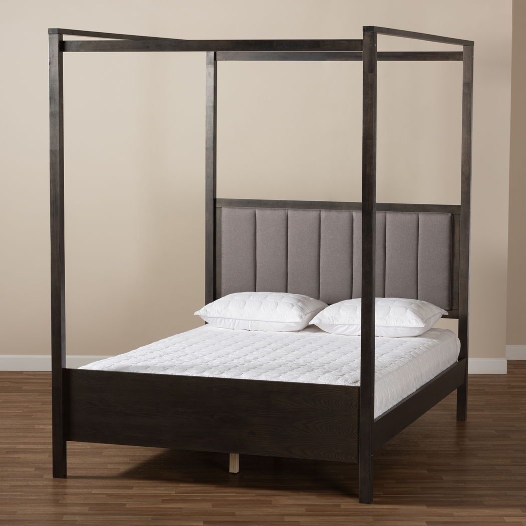 Lelane Gray Queen Canopy Bed - Thumbnail - Image 7