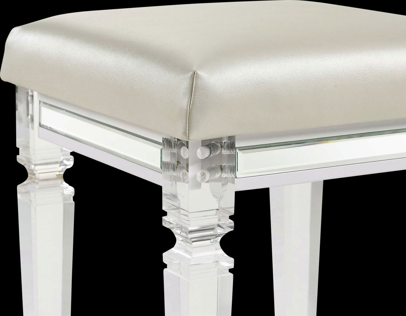 Lemotors White Vanity Stool - Thumbnail - Image 6