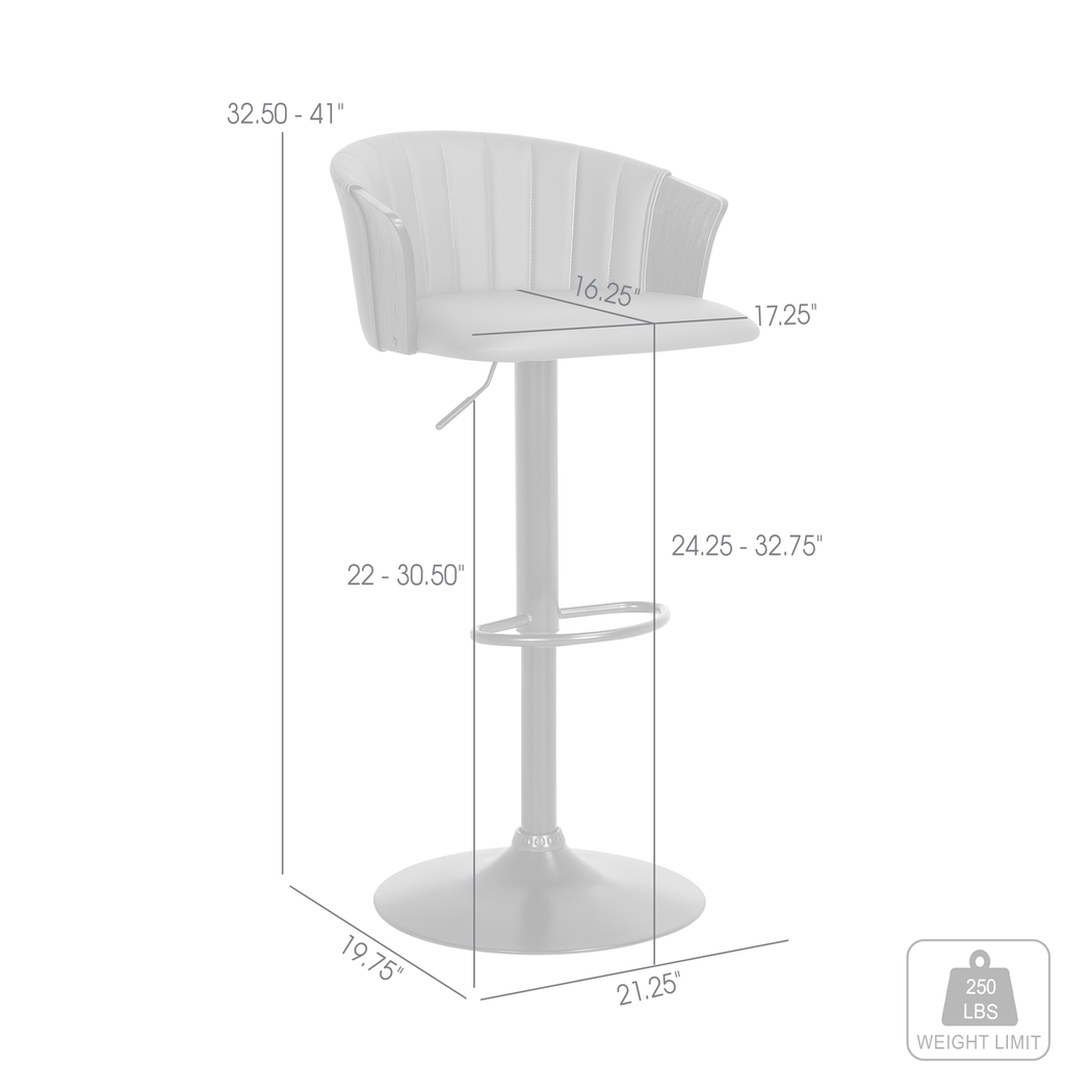 Lemsea Gray Adjustable Barstool - Thumbnail - Image 12