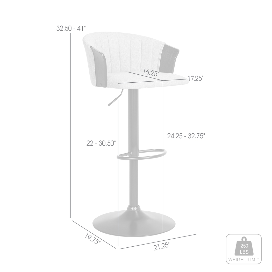Lemsea Gray Adjustable Barstool - Thumbnail - Image 12