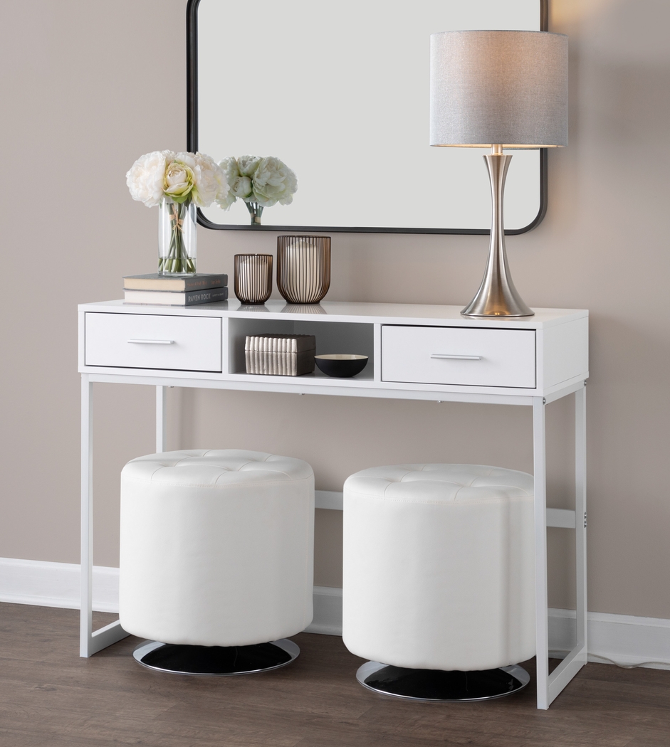Leneva White Sofa Table - Thumbnail - Image 4