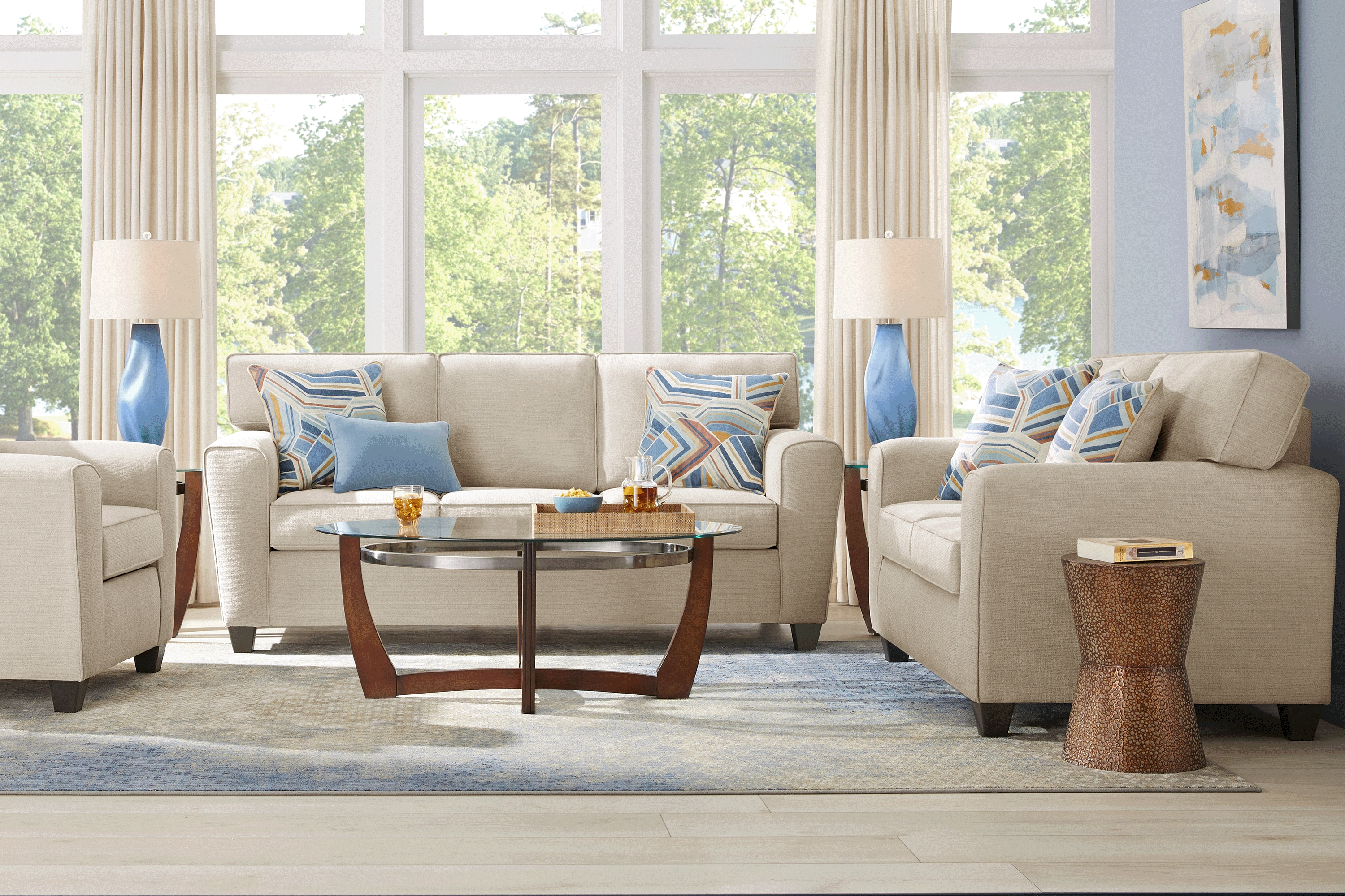 Lennon Beige 8 Pc Living Room - Thumbnail - Image 1