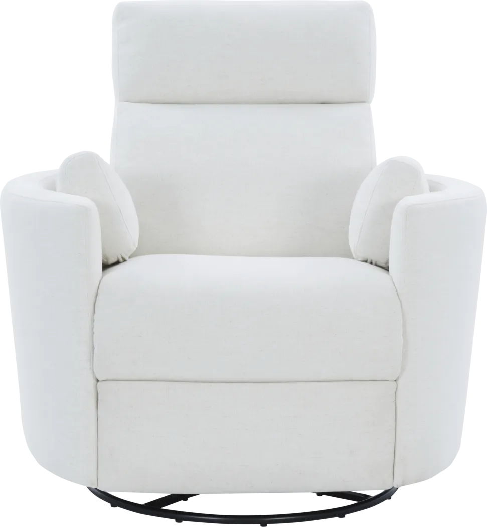 Lennox 2.0 Ivory Power Glider Recliner with Swivel - Thumbnail - Image 3