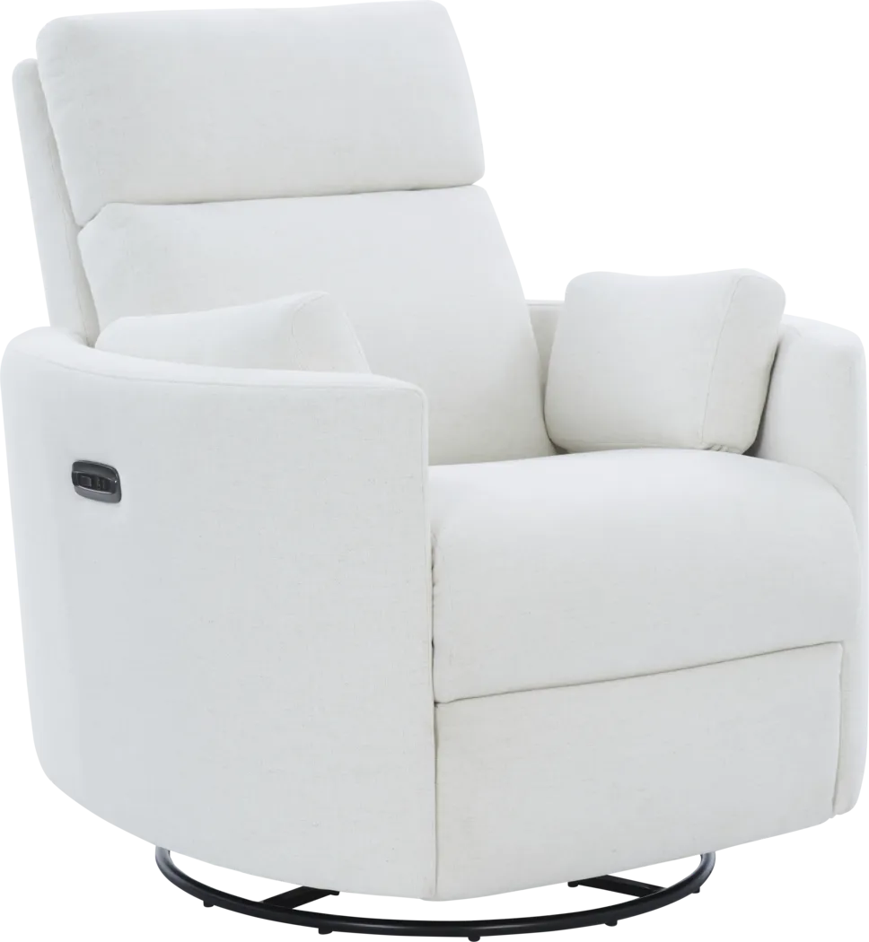 Lennox 2.0 Ivory Power Glider Recliner with Swivel - Thumbnail - Image 4