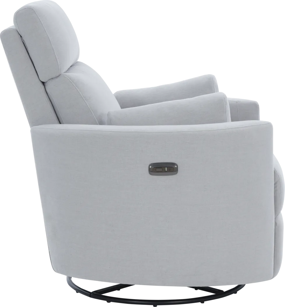 Lennox 2.0 Light Blue Power Glider Recliner with Swivel - Thumbnail - Image 3