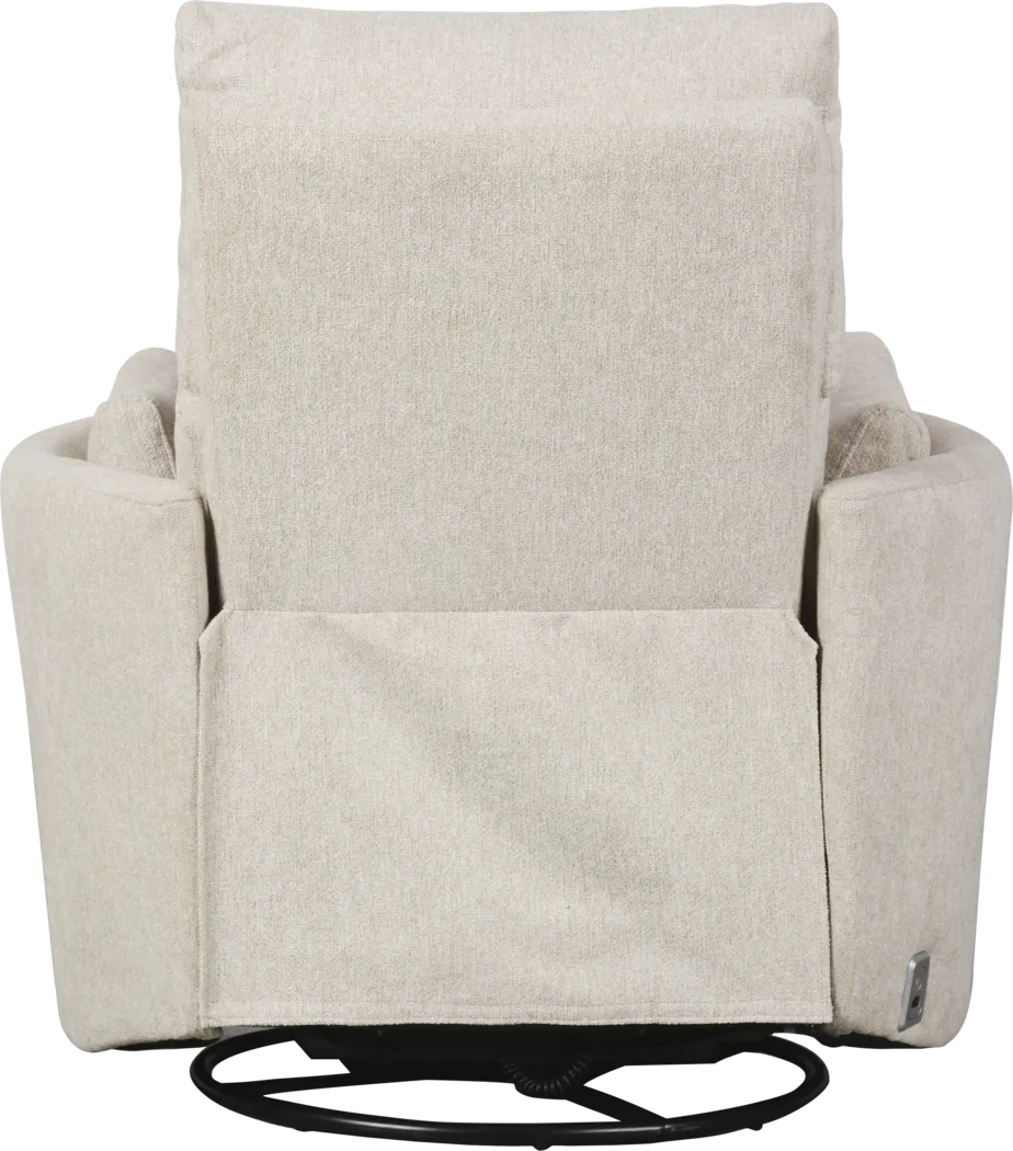 Lennox Ivory Power Glider Recliner - Image 5