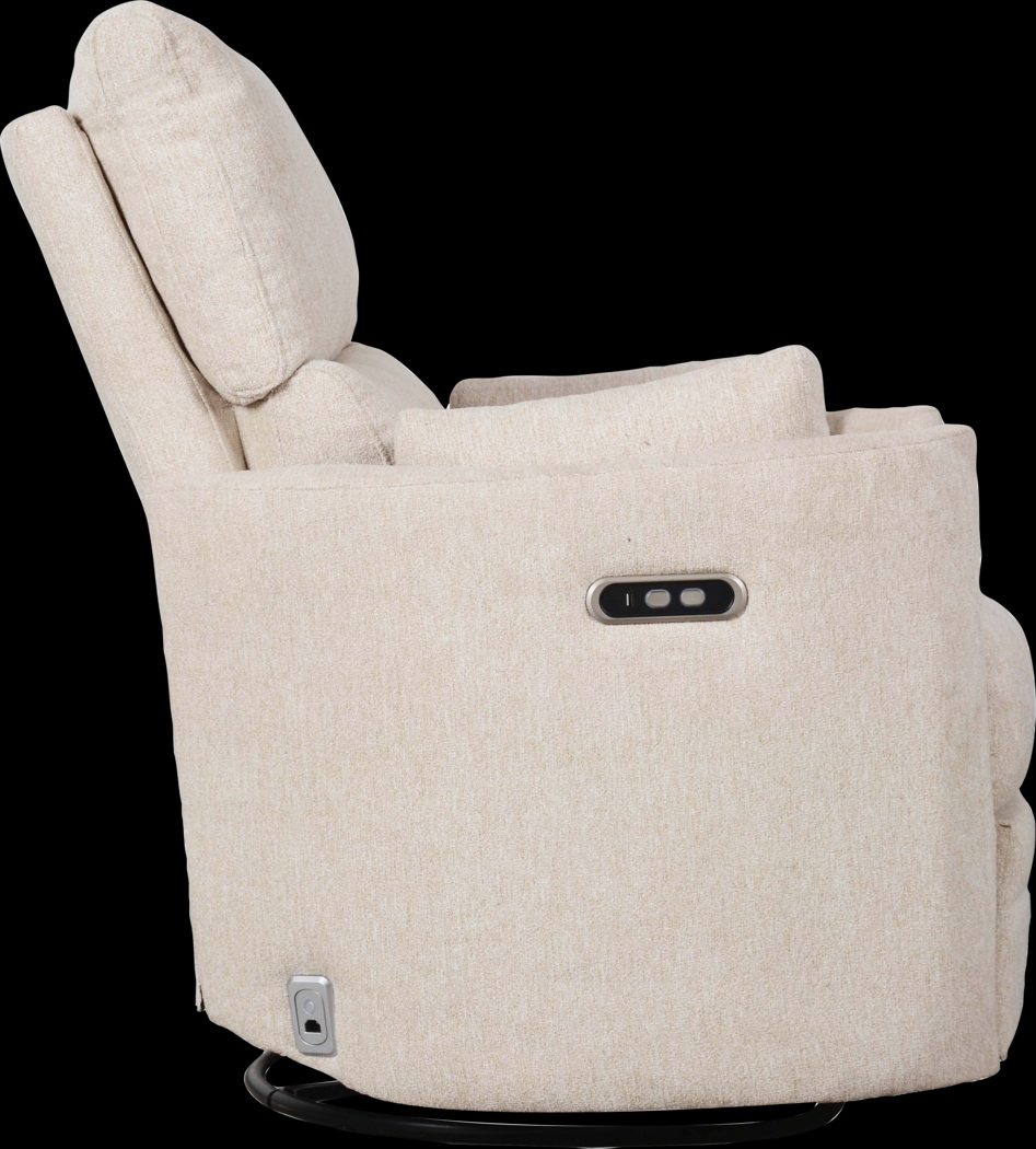 Lennox Ivory Power Glider Recliner - Thumbnail - Image 4