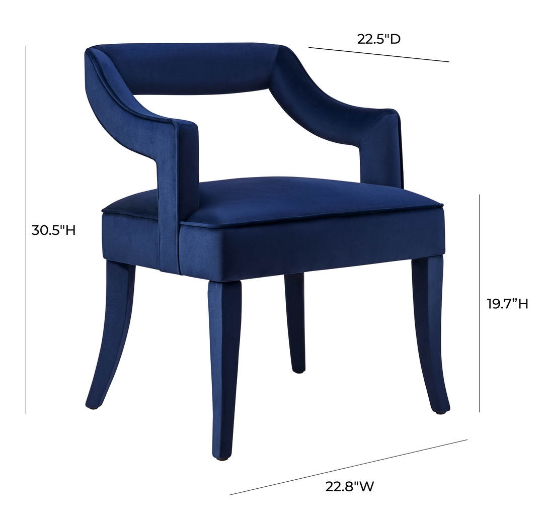 Lenorelle Navy Arm Chair - Thumbnail - Image 8