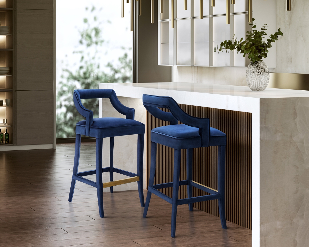 Lenorelle Navy Barstool - Thumbnail - Image 5